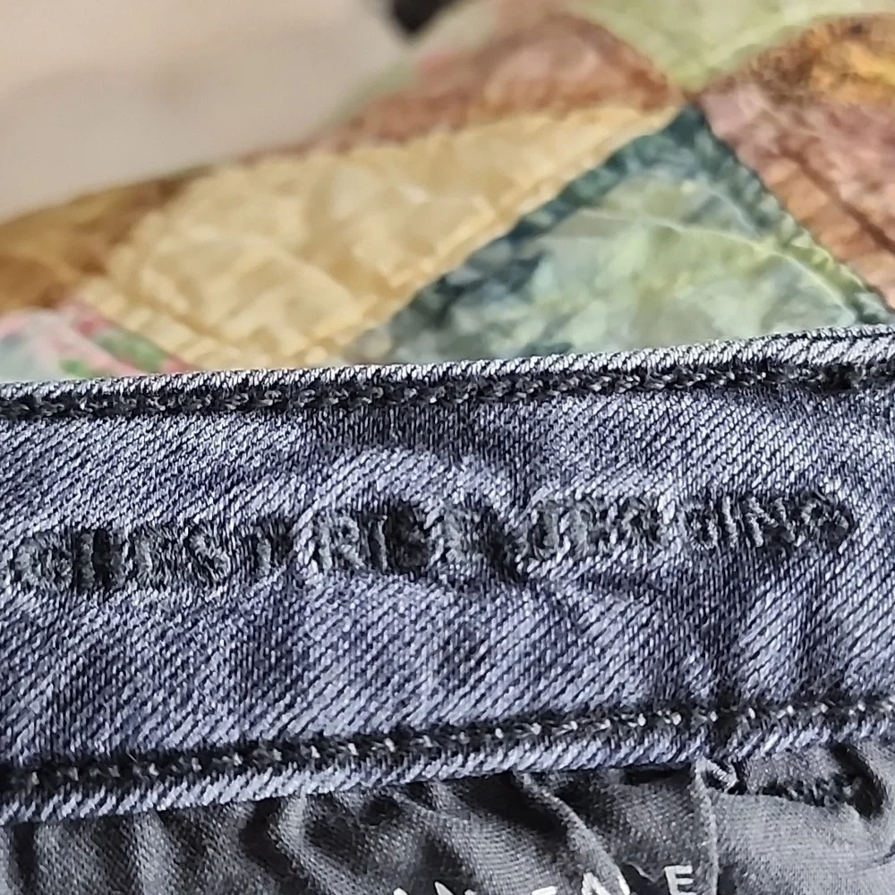 AEO Off Black Jeans Super Stretch Highest Rise Jegging Distressed XLong